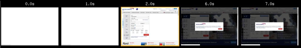 British Airways’ website loading times